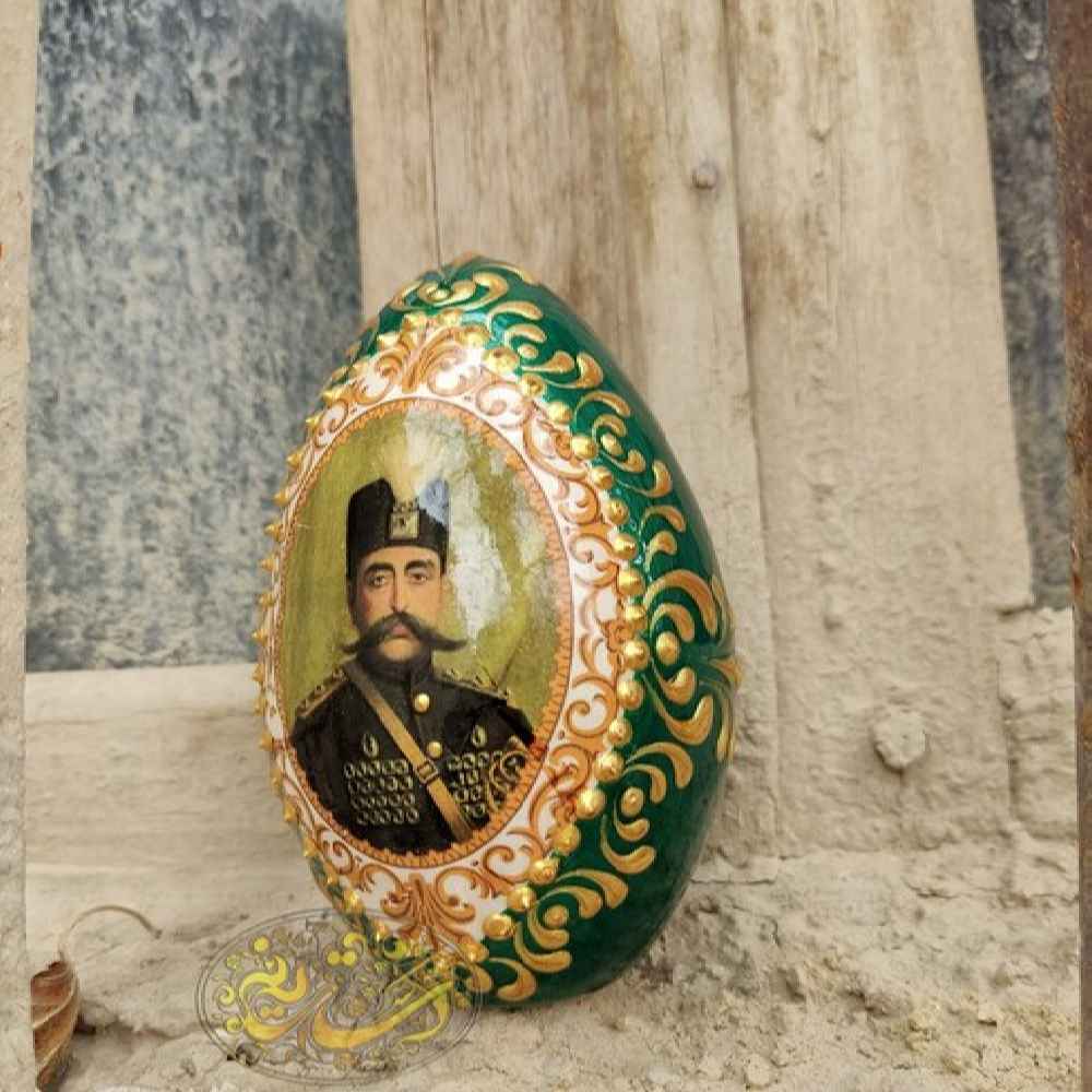 Groen Shah Abbasi Aardewerk Ei – Decoratief