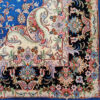 Handgeknoopt Perzisch Kashmar Yosra Tapijt (Traditioneel Bloemenmedaillon) - Blauwe Wol