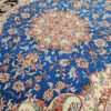 Handgeknoopt Perzisch Kashmar Yosra Tapijt (Traditioneel Bloemenmedaillon) - Blauwe Wol