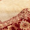 Handgeknoopt Perzisch Yazd Doran Tapijt (Minimalistisch Patroon) - Crème Wol