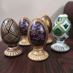 Gouden Aardewerken Nowruz Eieren met Kalligrafie – Eyd