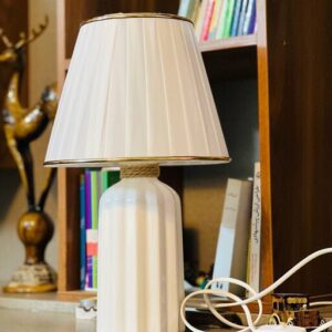 Keramische Vaas Tafellamp Handgemaakt met Stoffen Kap Luna