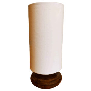 Minimalistische Houten Tafellamp Isan – Witte Kap