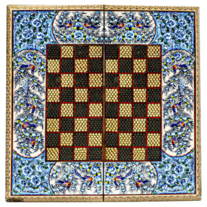 Perzisch Ingelegd Houten Marqueterie Schaakbord Model Labe Gerd