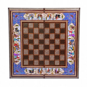 Perzisch Ingelegd Houten Marqueterie Schaakbord Model Nafis
