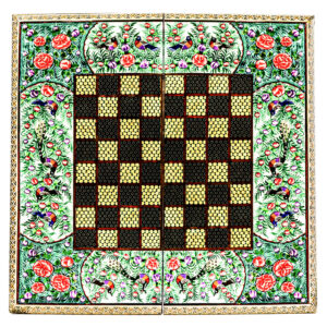 Perzisch Ingelegd Houten Marqueterie Schaakbord Model Naghashi