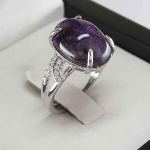 Zilveren Ring Daam – Paarse Edelsteen