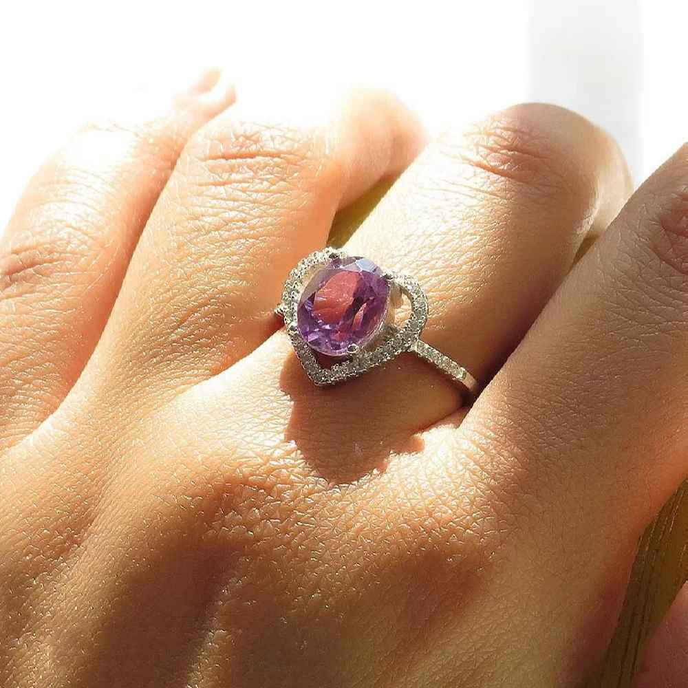 Zilveren Ring Delbar – Romantische Amethist