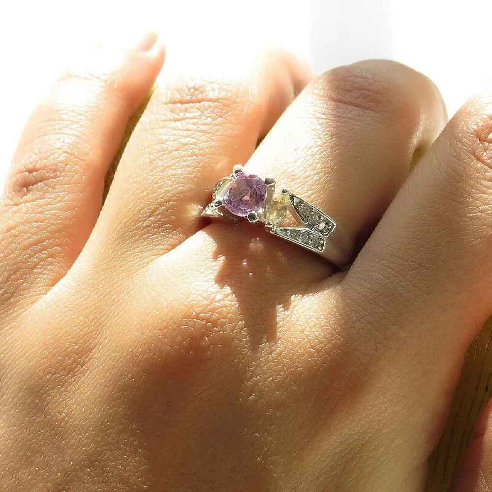Zilveren Ring Sanaz – Purperen Amethist