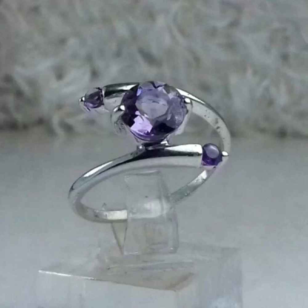 Zilveren Ring Asli – Authentieke Amethist