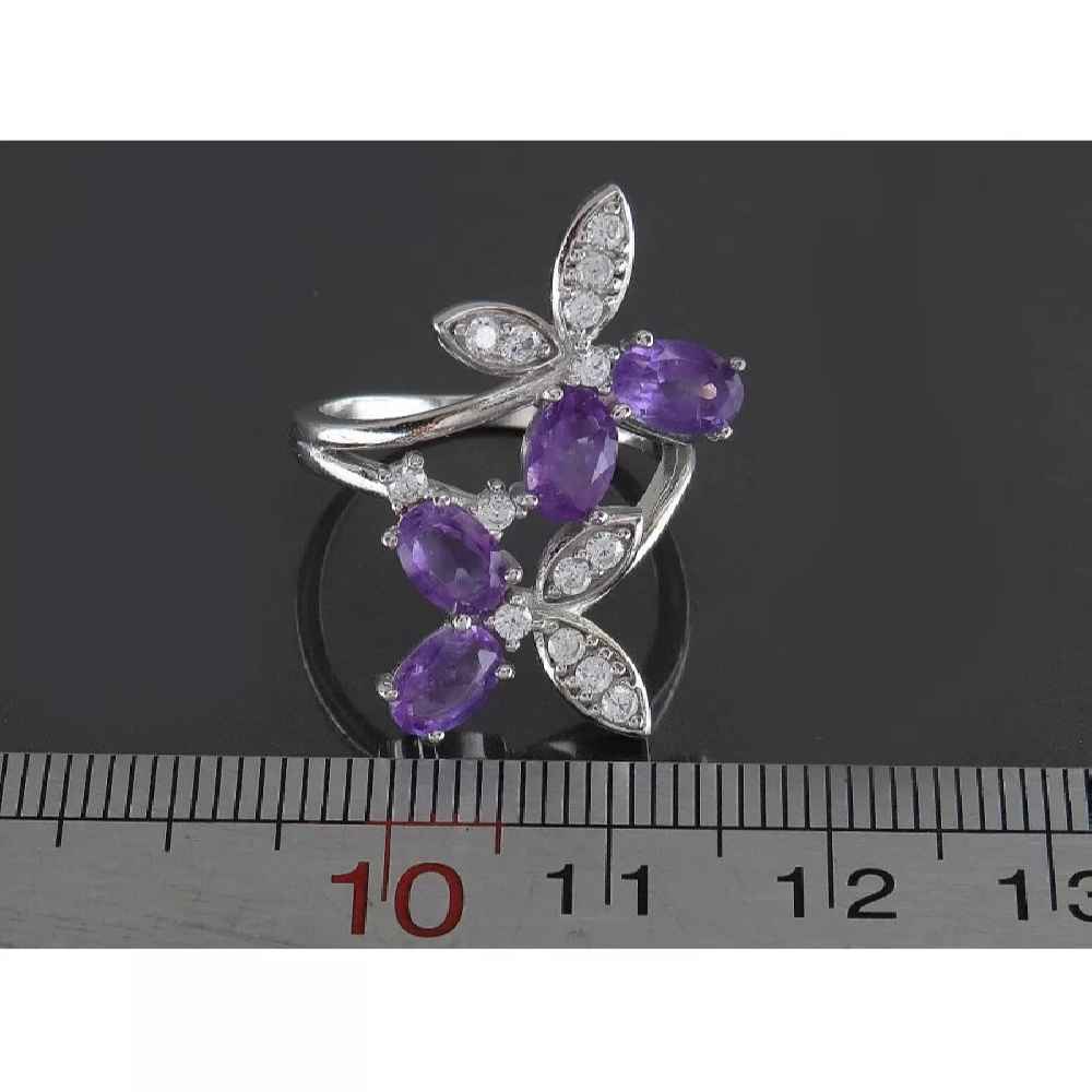 Zilveren Ring Vlinder – Amethist Design