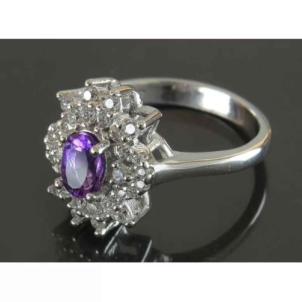 Zilveren Ring Sarvenaz – Paarse Amethist