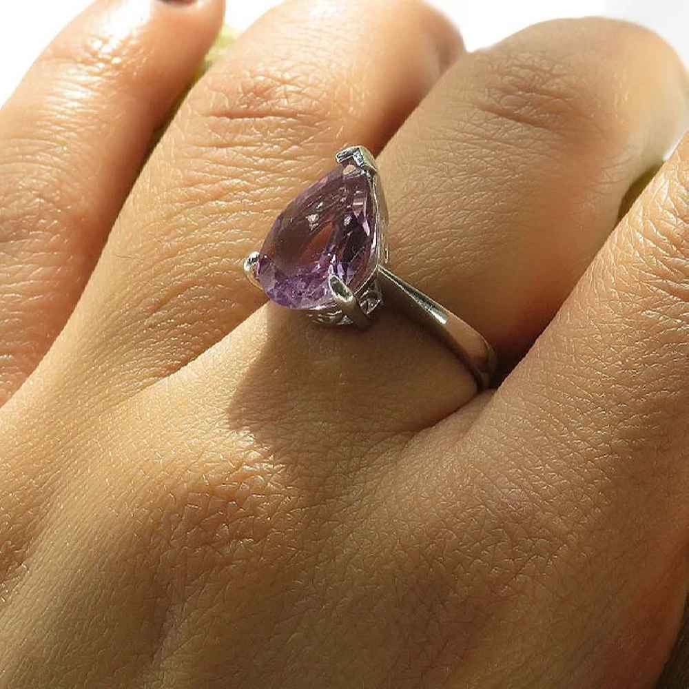 Zilveren Ring Ashk – Paarse Amethist