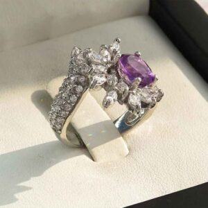 Zilveren Ring Ashrafi – Amethist
