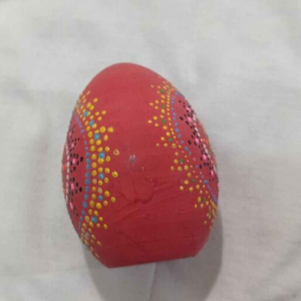 Decoratief Handbeschilderd Aardewerk Ei – Rood Bita