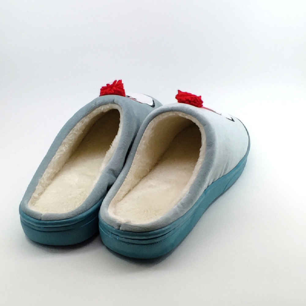 Zachte Blauwe Dames Pantoffels Model Pinguïn