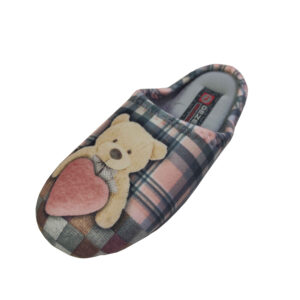 Zachte Grijze Dames Pantoffels Model Teddybeer