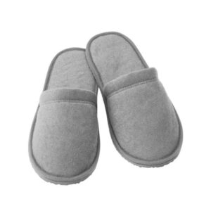 Zachte Grijze Dames Pluche Pantoffels Model Vanil