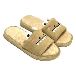 Zachte Dames Pluche Pantoffels Model Dino