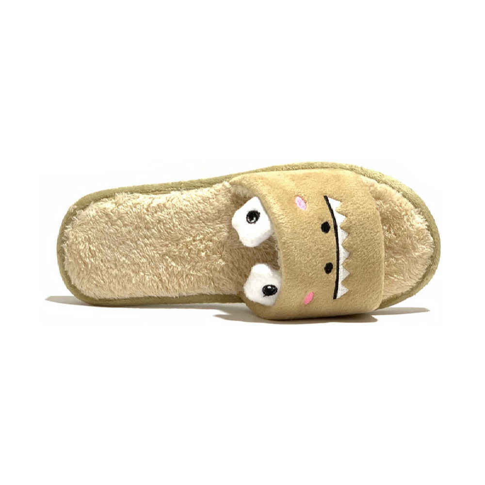 Zachte Dames Pluche Pantoffels Model Dino