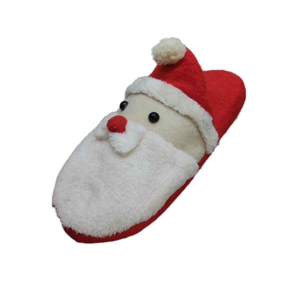 Zachte Dames Pluche Pantoffels Model Kerstman