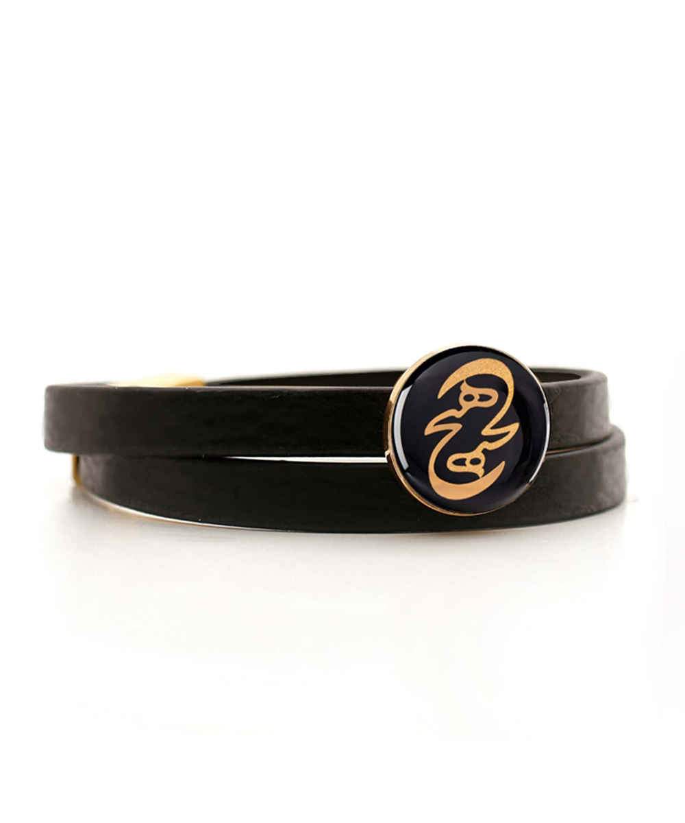 Perzische Leren Armband voor Mannen en Vrouwen – Zwart Hich