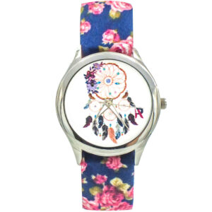 Dames Bloemige Liberty Boho Stoffen Sjaalhorloge – Droomvanger