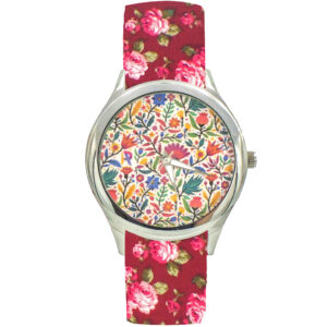 Dames Bloemige Liberty Boho Stoffen Sjaalhorloge – Baharan