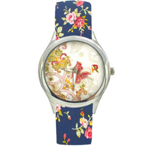 Dames Bloemige Liberty Boheemse Stoffen Sjaalhorloge – Vlinder