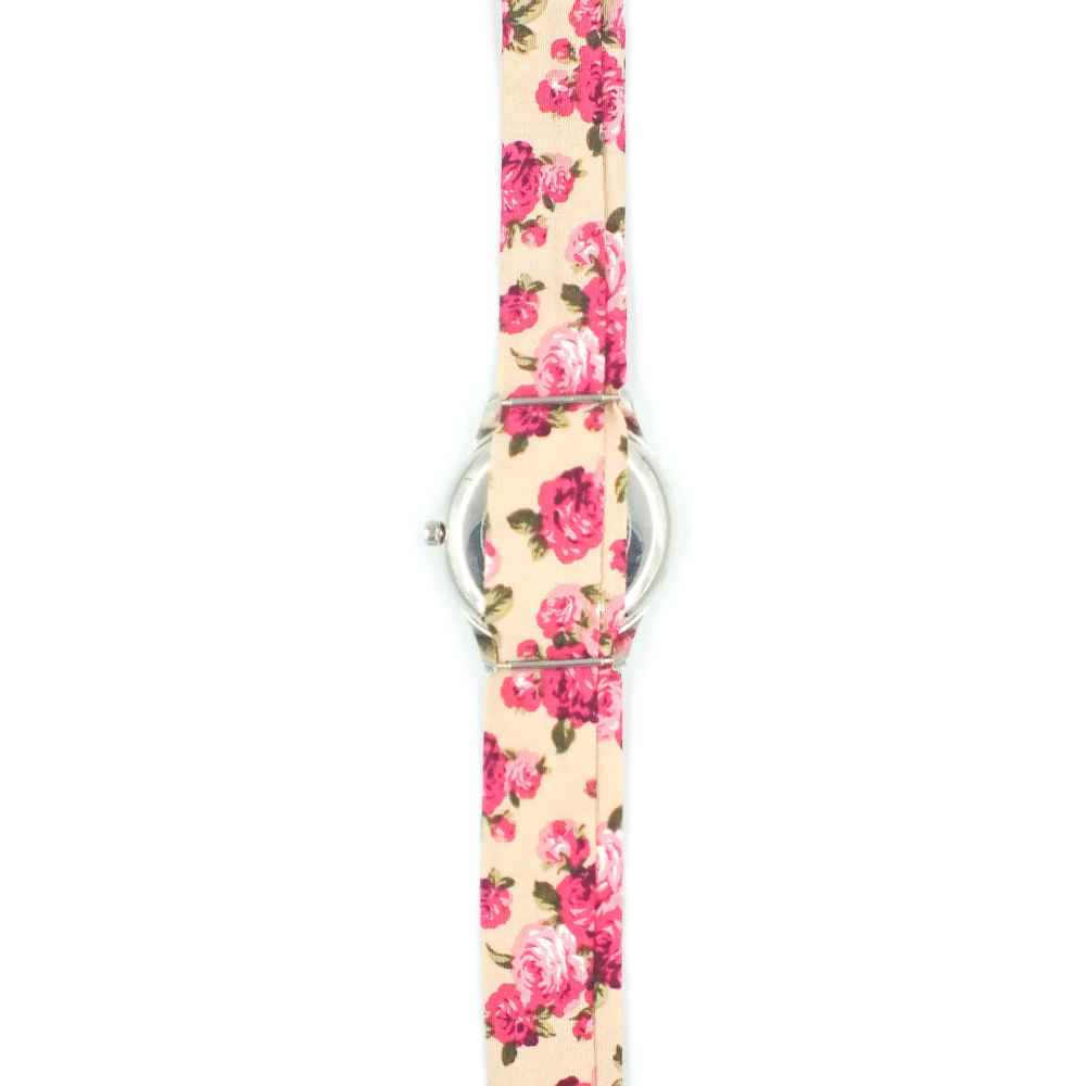 Dames Bloemige Boho Stoffen Sjaalhorloge – Perzische Calligrafie In Niz Bogzarad