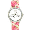 Dames Bloemige Boho Stoffen Sjaalhorloge – Perzische Calligrafie In Niz Bogzarad