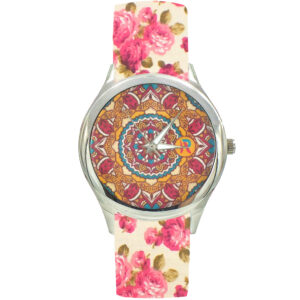 Dames Bloemige Liberty Boho Stoffen Sjaalhorloge – Mahla