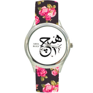 Dames Bloemige Boheemse Stoffen Sjaalhorloge – Perzische Calligrafie Hich