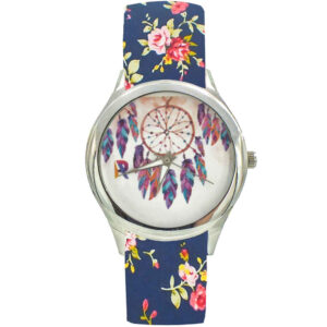 Dames Bloemige Liberty Boheemse Stoffen Sjaalhorloge – Vafa