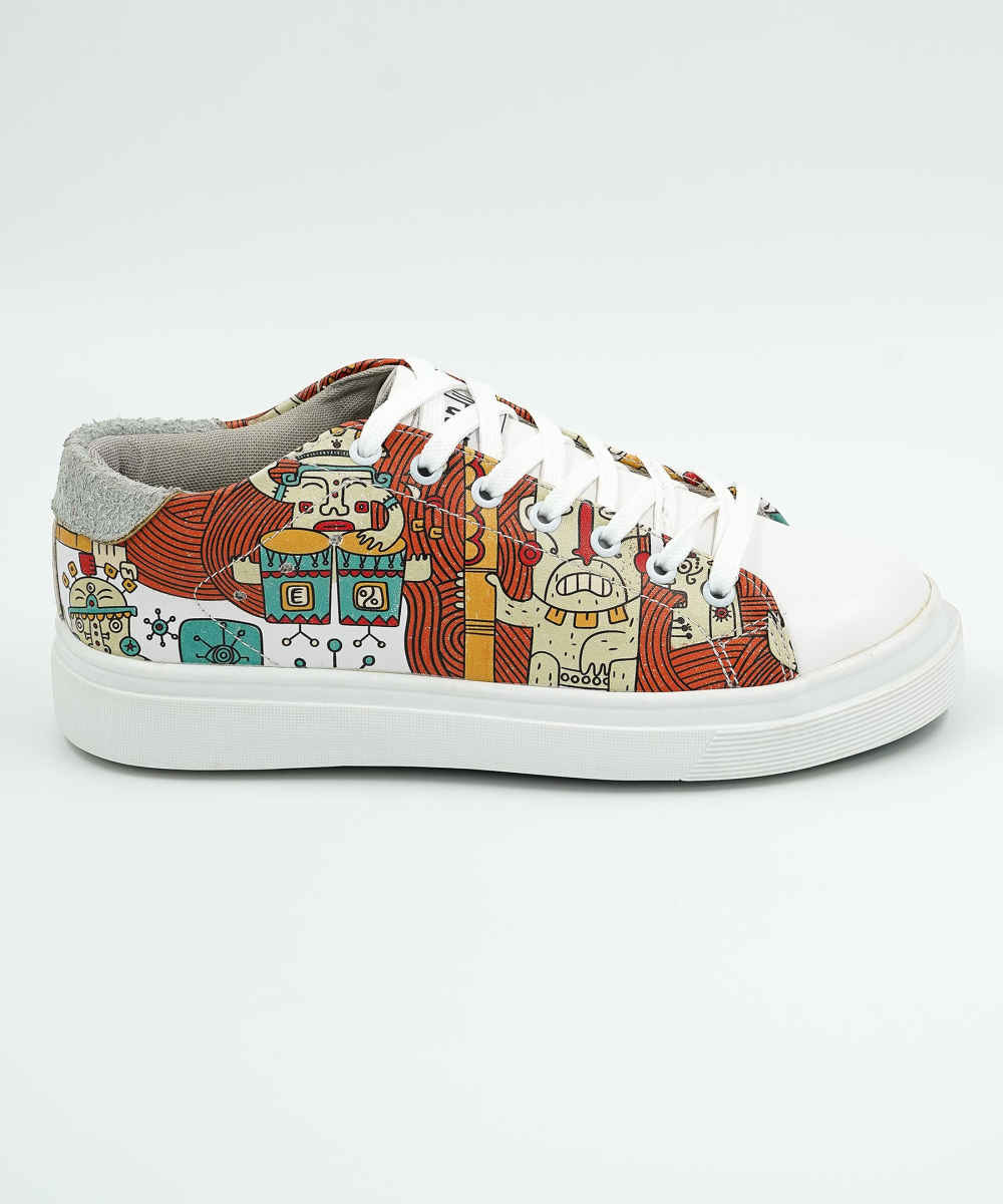 Graffiti Print Sneakers – Dames Chic Casual Schoenen Model Cartoon