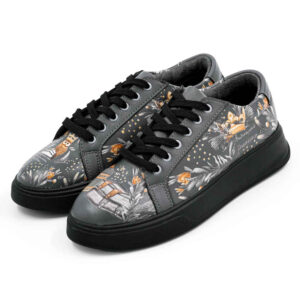 Graffiti Print Sneakers – Dames Chic Casual Schoenen Model Natuur