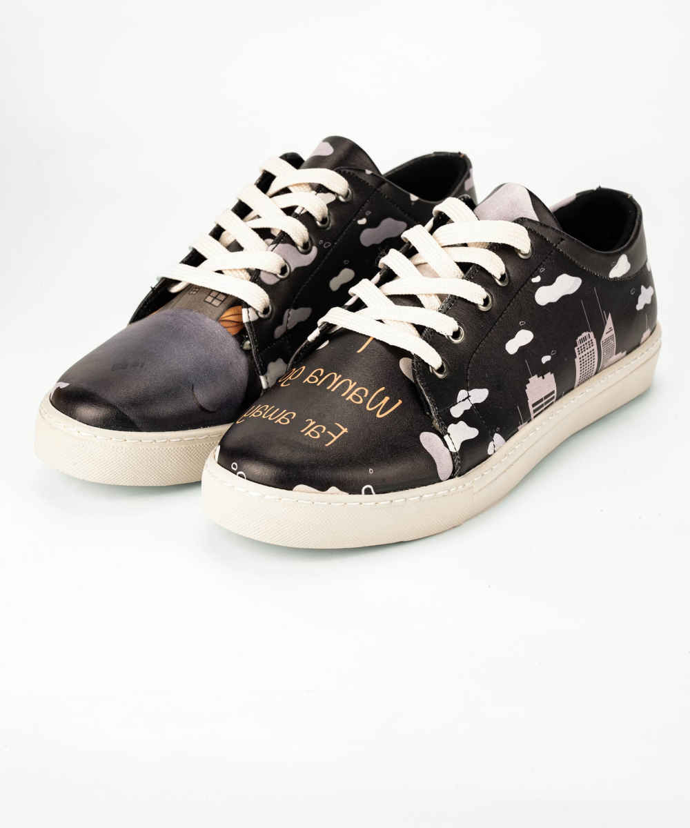 Graffiti Print Sneakers – Dames Chic Casual Schoenen Model Stad