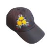 Minimalistische Geborduurde Baseballpet – Bloemen Grijs