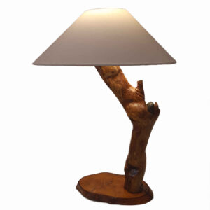 Handgemaakte Houten Stamlamp – Rustieke Natuurlijke Verlichting