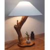 Handgemaakte Houten Stamlamp – Rustieke Natuurlijke Verlichting