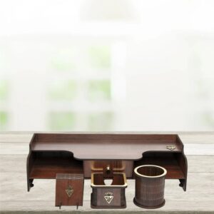 Houten Bureau Organizer Accessoireset – Model Saha (5 stuks)
