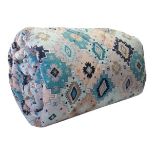 Dubbel Turkoois Korsi Dekbed – Turquoise Bloemen