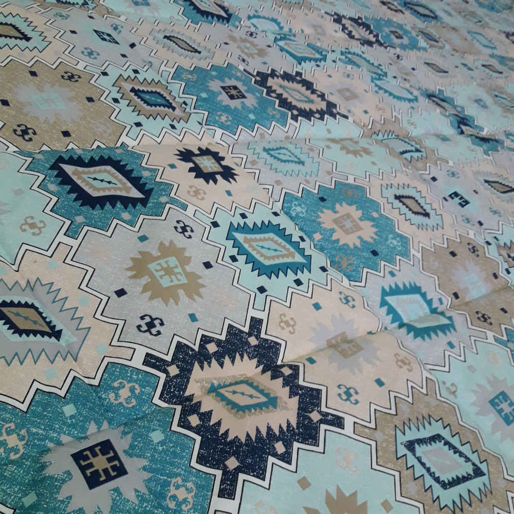 Dubbel Turkoois Korsi Dekbed – Turquoise Bloemen