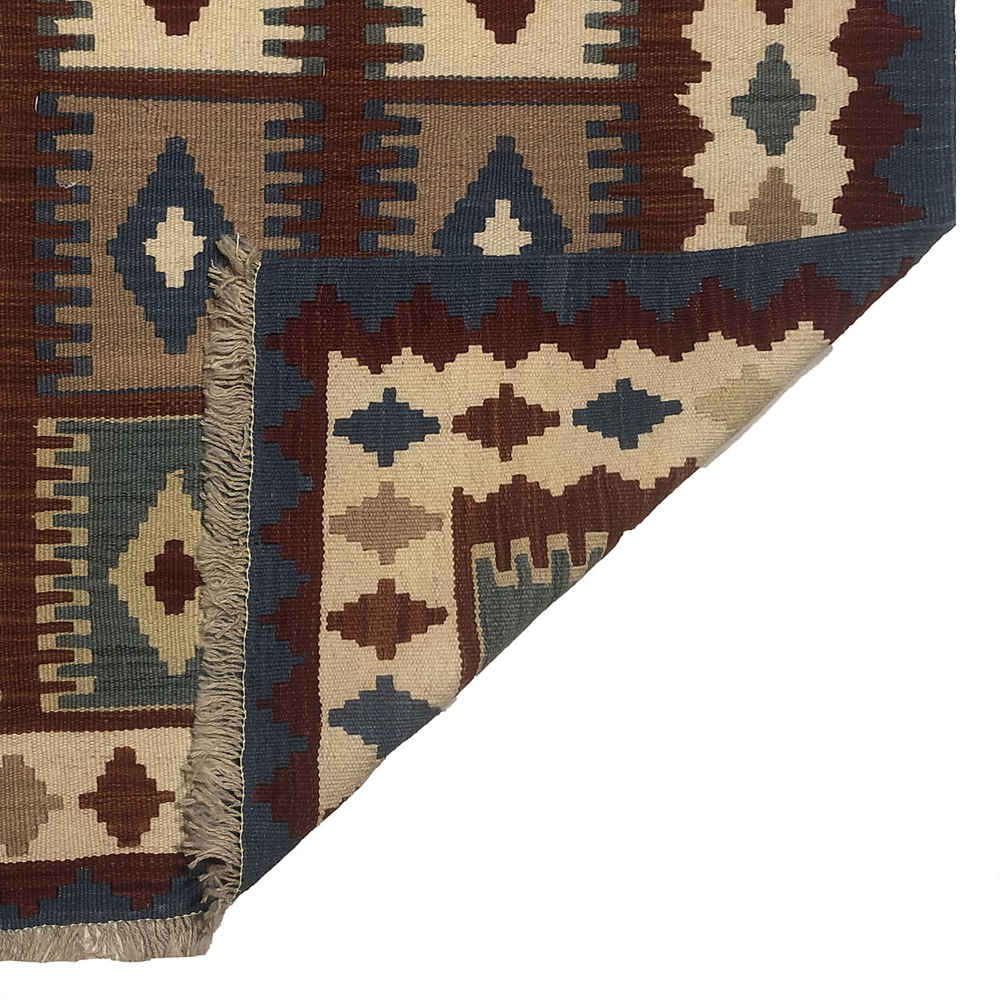 Perzische Firuzabad Alvan Kelim, geometrisch, authentiek