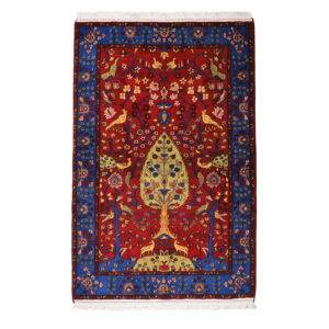 Handgeknoopt Perzisch Isfahan Tapijt (Derakhti Tree of Life) – Blauwe Wol