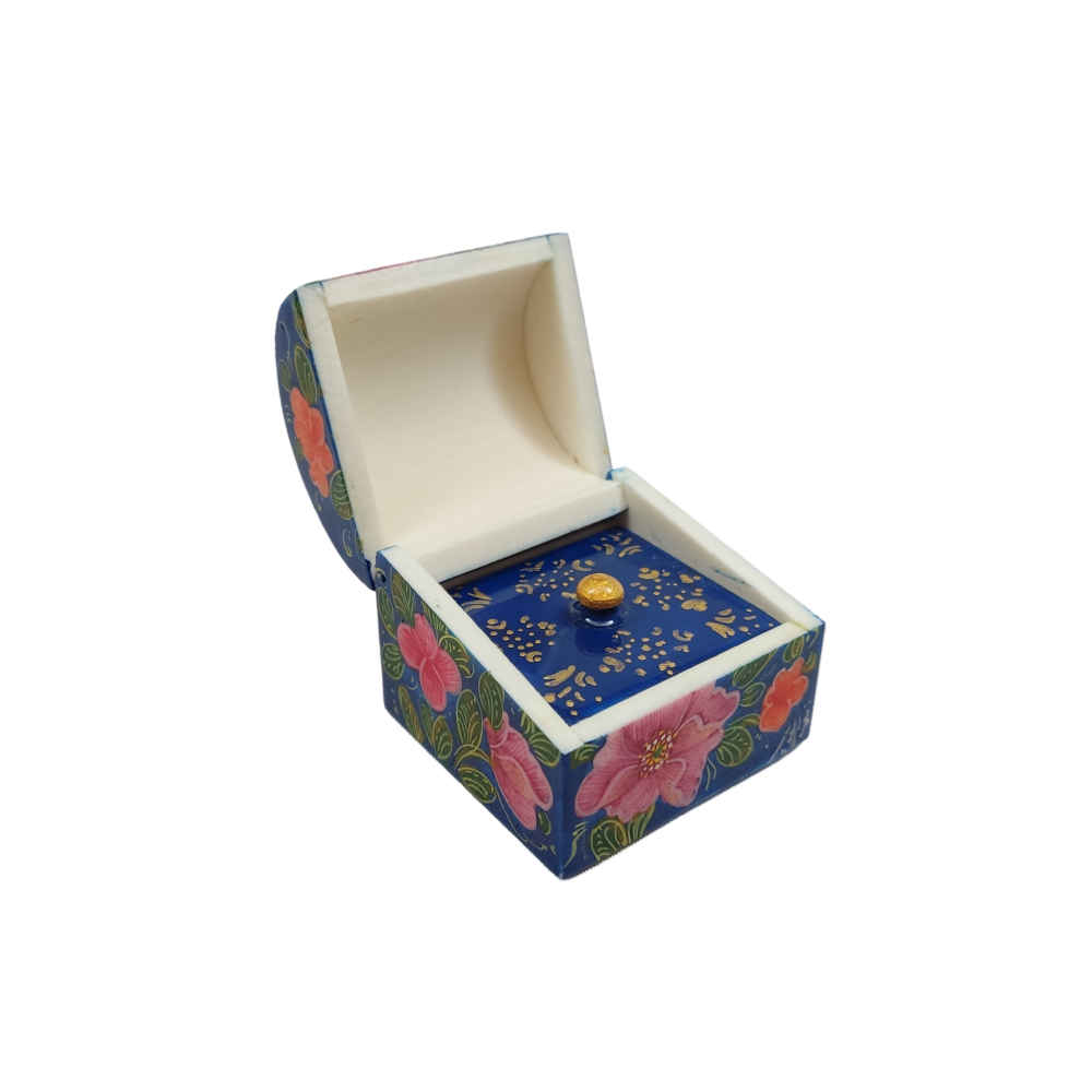 Handgemaakte Rechthoekige Beendoos – Blauw Behesht