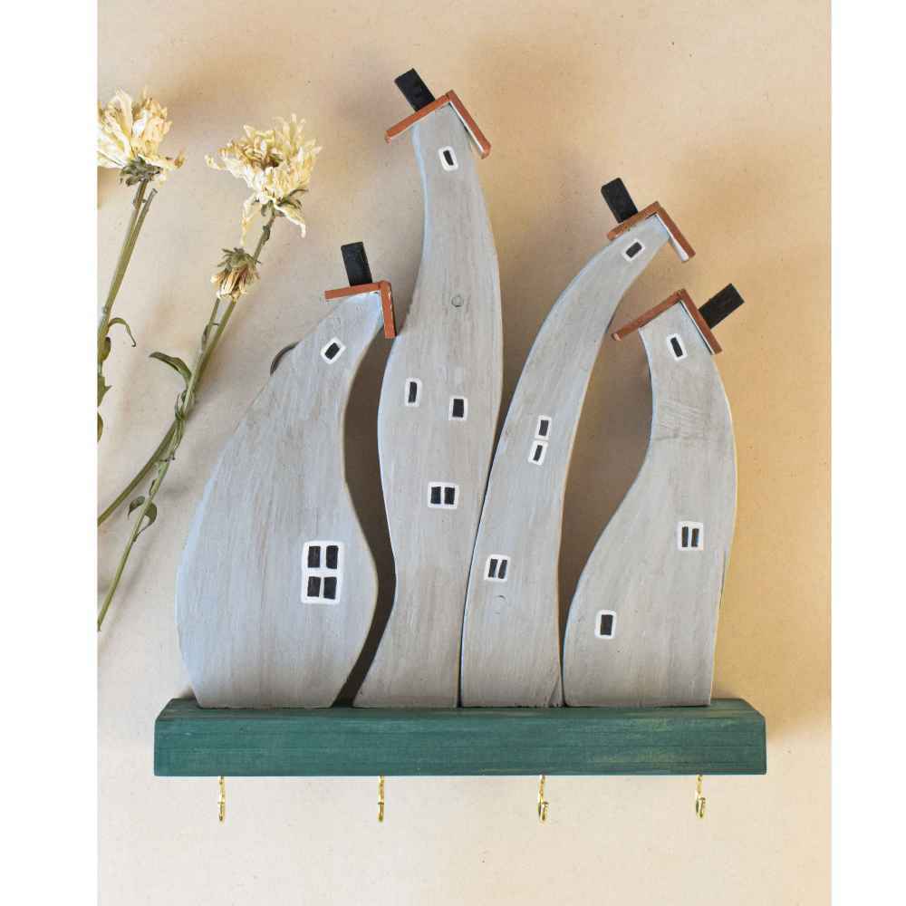 Decoratieve & Handgemaakte Sleutelhanger voor aan de Muur met Cottage Ontwerp