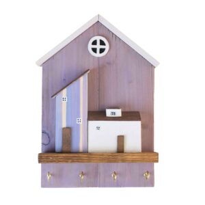 Decoratieve houten wand-sleutelhouder – model Cottage Roze
