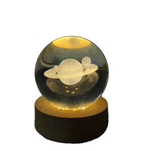 Kristallen bol lamp nachtlamp: Saturnus
