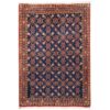 Vintage Perzisch Varamin Nahal Tapijt (Bloemenpatroon) - Blauwe Wol